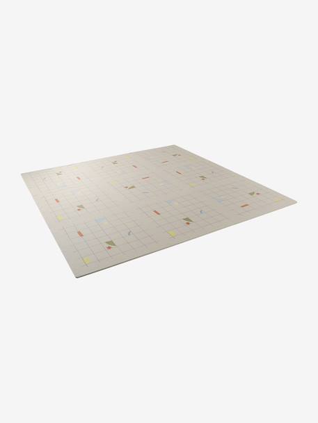 Grand tapis 9 dalles en mousse beige+écru+mauve+rose+rouge - vertbaudet enfant 