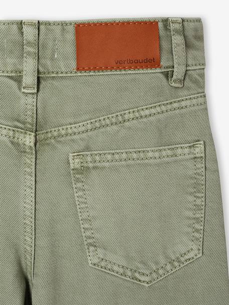 Wijde broek voor meisjes small Morpho groengrijs+kaki+koraal+oudroze - vertbaudet enfant 