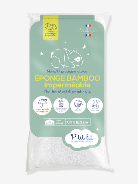Alèse imperméable Bamboo non traitée P'TIT LIT blanc - vertbaudet enfant 