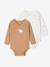 Lot de 2 bodies naissance manches longues cappuccino+rose pâle+vert sauge - vertbaudet enfant 