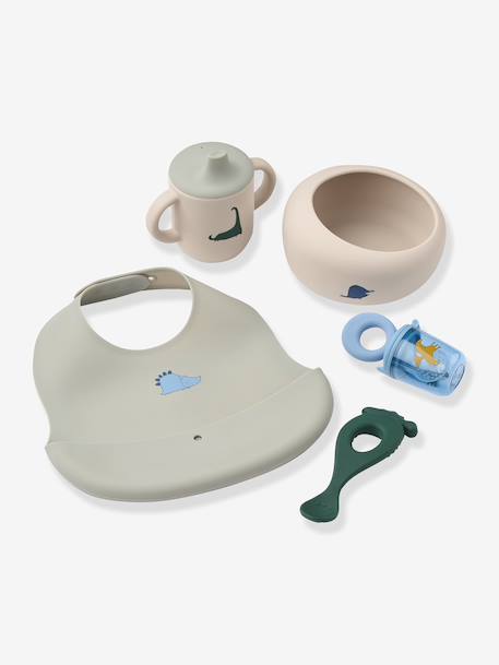 Mileah coffret repas silicone bleu ciel+bleu grisé+rose pâle+rose poudré - vertbaudet enfant 