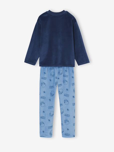 Pyjama en velours Spiderman garçon bleu azur - vertbaudet enfant 