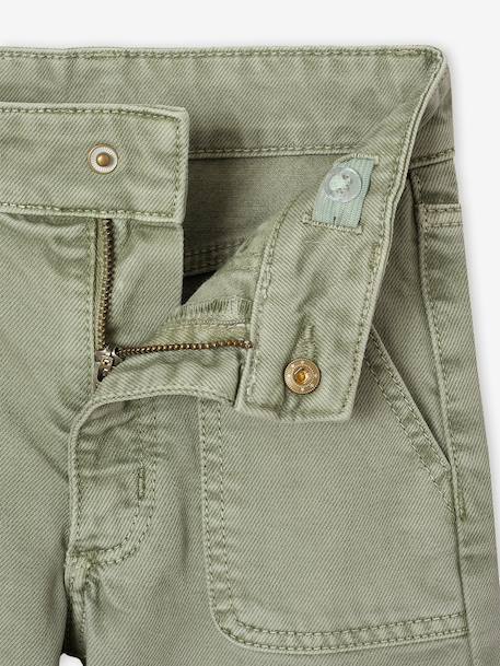 Wijde broek voor meisjes small Morpho groengrijs+kaki+koraal+oudroze - vertbaudet enfant 