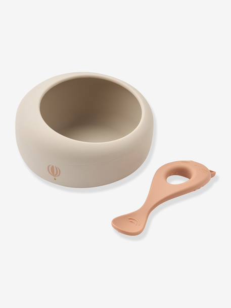 Sparia bol+cuillère silicone bleu+rose pâle+vert sapin - vertbaudet enfant 