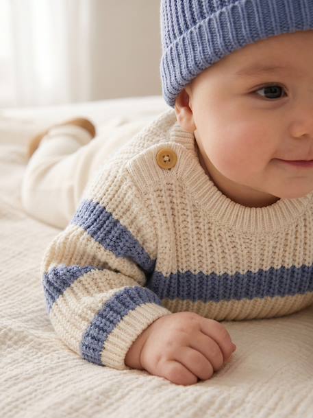 Ensemble 3 pièces naissance garçon bleu - vertbaudet enfant 