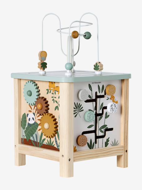 Grand cube d'activités en bois FSC® rose+Tanzanie - vertbaudet enfant 