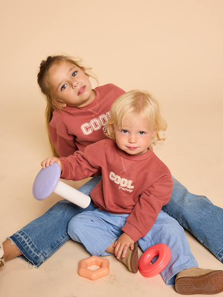 Uniseks babysweater met lange mouwen terracotta - vertbaudet enfant 