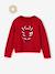 Kerstcadeauverpakking 'Renne' jacquard trui + 2 scrunchies voor meisjes ecru+lichtroze+rood - vertbaudet enfant 