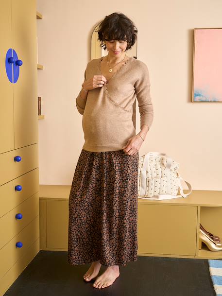 Jupe longue de grossesse caramel - vertbaudet enfant 