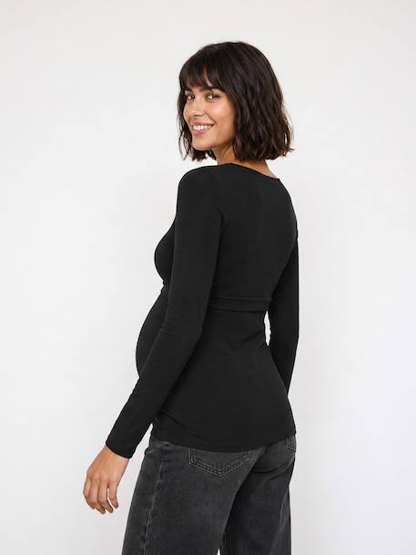 Voedingsshirt met overslag zwart - vertbaudet enfant 