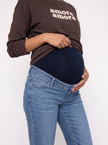 Wijde zwangerschapsjeans GRIS FONCE UNI+ongewassen denim+stone - vertbaudet enfant 