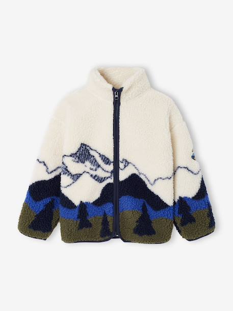 Sherpavest voor jongens met rits ecru - vertbaudet enfant 