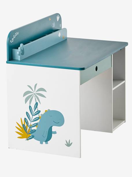 Bureau maternelle ROAAR BLANC MOYEN UNI AVEC DECOR - vertbaudet enfant 