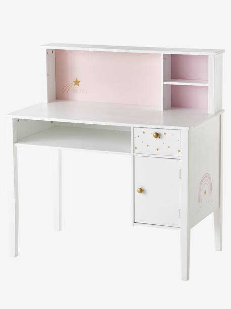 Bureau enfant MAKE A WISH BLANC CLAIR UNI AVEC DECOR - vertbaudet enfant 