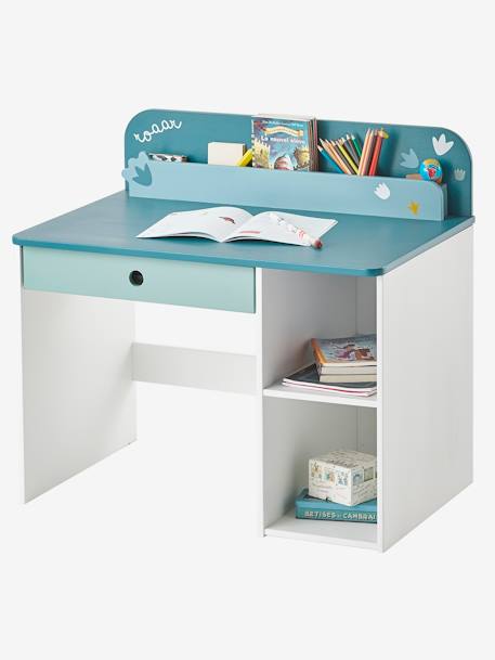 Bureau maternelle ROAAR BLANC MOYEN UNI AVEC DECOR - vertbaudet enfant 