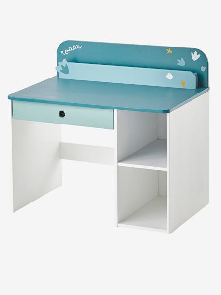 Bureau maternelle ROAAR BLANC MOYEN UNI AVEC DECOR - vertbaudet enfant 