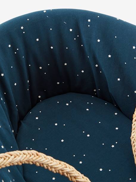 Housse pour couffin écru+imprimé coeurs+marine - vertbaudet enfant 