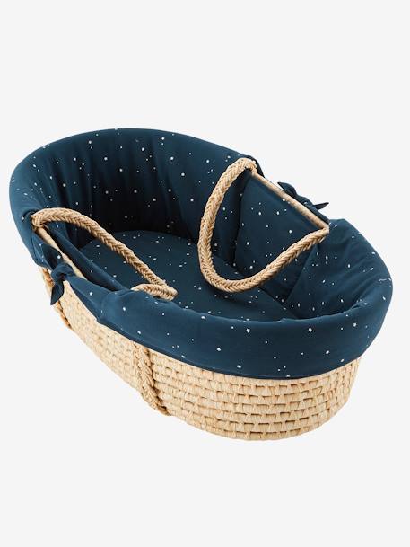 Housse pour couffin écru+imprimé coeurs+marine - vertbaudet enfant 