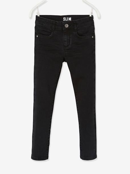 Jean slim Morphologik 'waterless' fille tour de hanches FIN denim black - vertbaudet enfant 