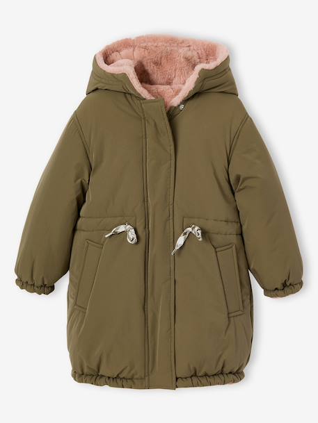 Parka réversible enfant fille kaki+marine - vertbaudet enfant 
