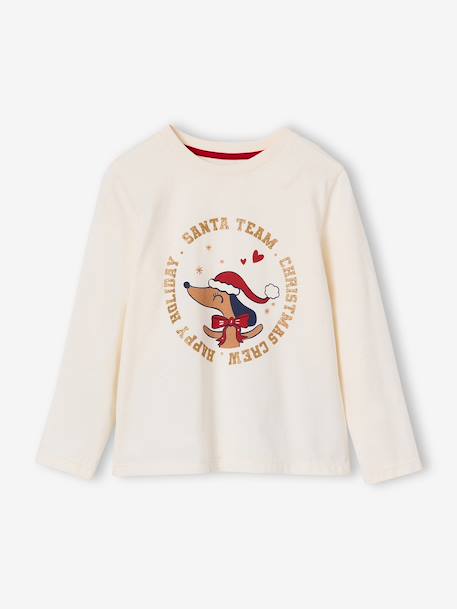 2-delige meisjespyjama Family Capsule ecru - vertbaudet enfant 