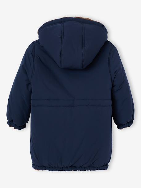 Parka réversible enfant fille kaki+marine - vertbaudet enfant 