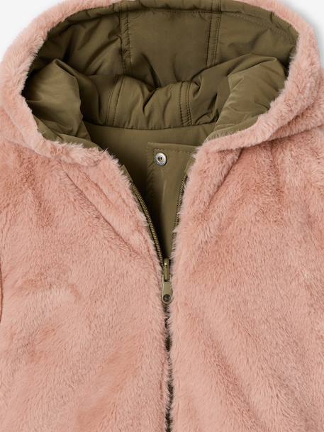 Parka réversible enfant fille kaki+marine - vertbaudet enfant 