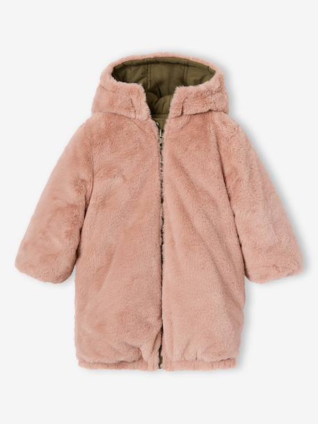 Parka réversible enfant fille kaki+marine - vertbaudet enfant 