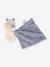Doudou lapin - blanc+marron+vert+violet - vertbaudet enfant 