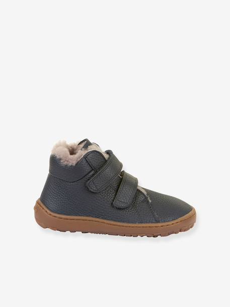 Barefoot laarzen voor kinderen BAREFOOT WINTER FURRY Froddo bordeauxrood+nachtblauw - vertbaudet enfant 