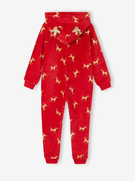 Combinaison de nuit Noël fille à capuche rouge - vertbaudet enfant 