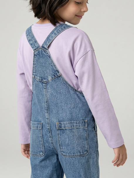 Geborduurde tuinbroek van denim jeansblauw - vertbaudet enfant 