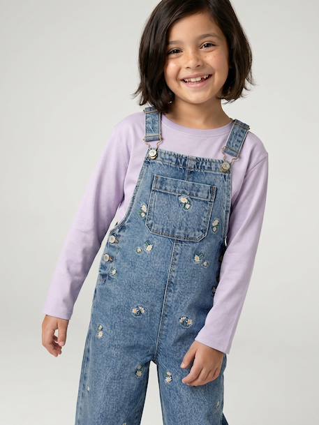 T-shirt manches longues fille mauve+prune - vertbaudet enfant 