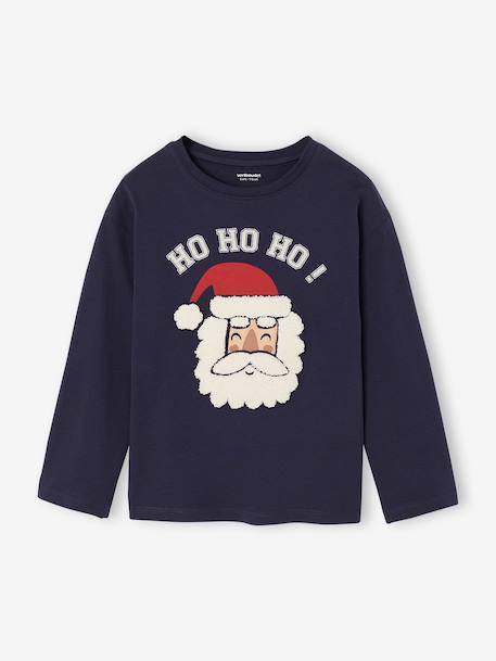 Jongensshirt met lange mouwen kerst marineblauw - vertbaudet enfant 