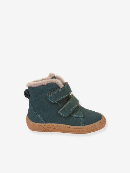 Boots fille MINNI SUEDE Froddo bleu pétrole+fuchsia+vieux rose - vertbaudet enfant 