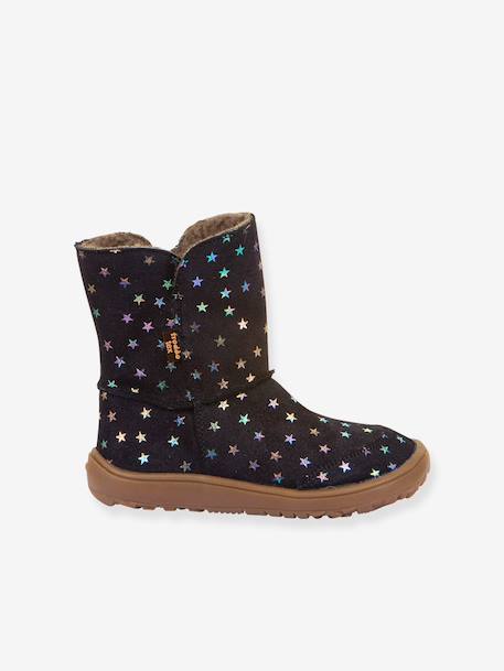 Bottes pieds nus pour filles BAREFOOT TEX SUEDE Froddo bleu nuit - vertbaudet enfant 