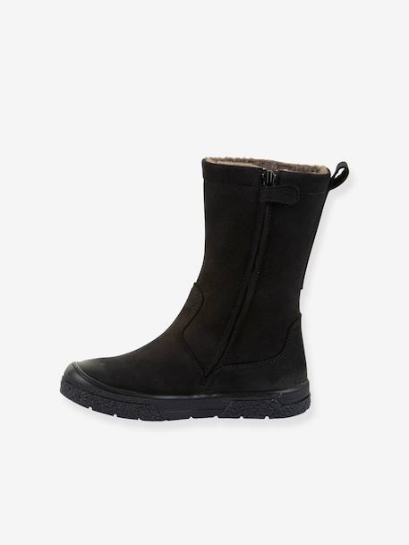 Meisjes Boots PULSE TEX STAR BOOTS WOOL FRODDO bordeauxrood+zwart - vertbaudet enfant 