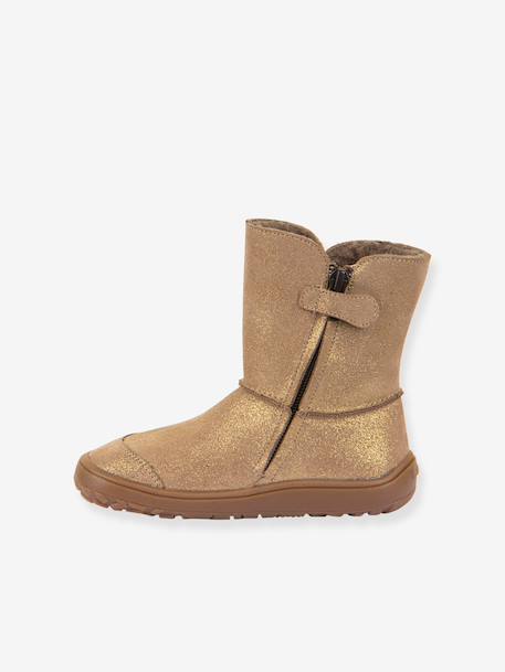 Blotevoetenlaarzen kinderen BAREFOOT TEX SUEDE Froddo bordeauxrood+goud+grijs+zwart - vertbaudet enfant 