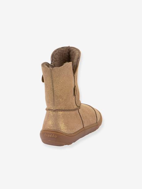 Blotevoetenlaarzen kinderen BAREFOOT TEX SUEDE Froddo bordeauxrood+goud+grijs+zwart - vertbaudet enfant 