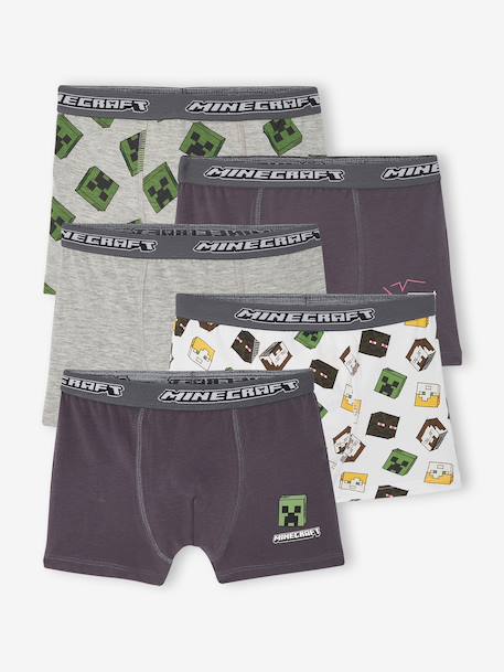 Lot de 5 boxers Minecraft garçon anthracite - vertbaudet enfant 
