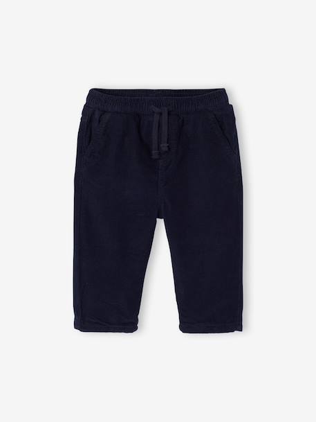 Babybroek jongen van ribfluweel kaki+marineblauw - vertbaudet enfant 