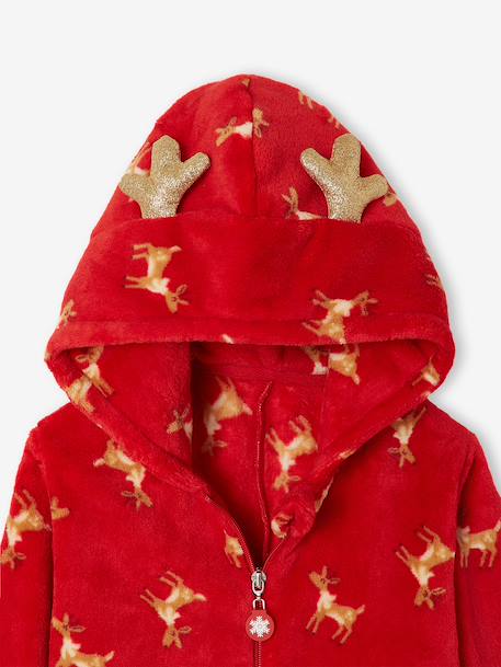 Combinaison de nuit Noël fille à capuche rouge - vertbaudet enfant 