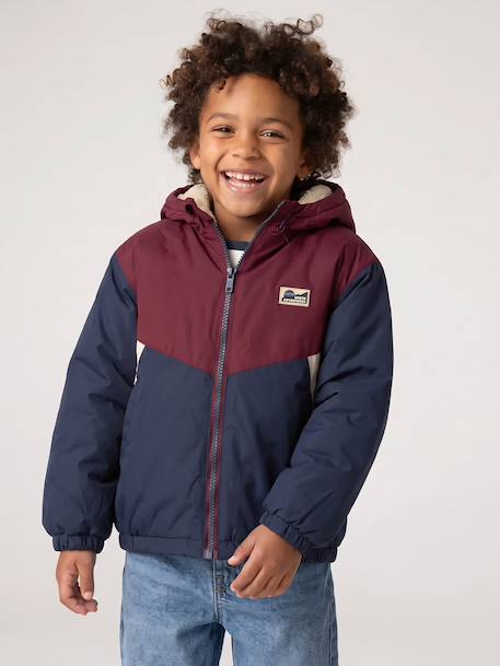 Jongensjas met capuchon bordeauxrood - vertbaudet enfant 