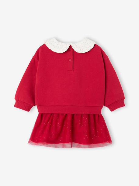 Robe Noël bébé fille bi matière rouge - vertbaudet enfant 
