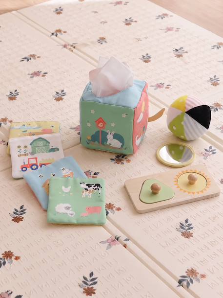 Houten FSCÂ®-activiteitenkoffer voor baby's meerkleurig - vertbaudet enfant 