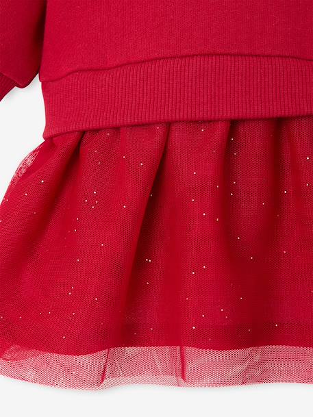 Jurk babymeisje van twee materialen rood - vertbaudet enfant 