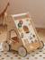Loopwagen met houten remmen hout+karamel+rozen+wit - vertbaudet enfant 