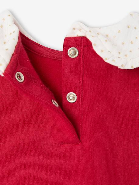 Jurk babymeisje van twee materialen rood - vertbaudet enfant 