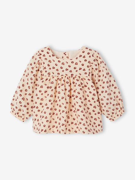 Set fluwelen blouse en overall voor meisjesbaby hemelsblauw+noisette - vertbaudet enfant 