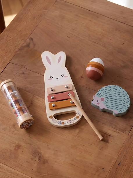 Set d'éveil musical en bois FSC® bois+rose - vertbaudet enfant 